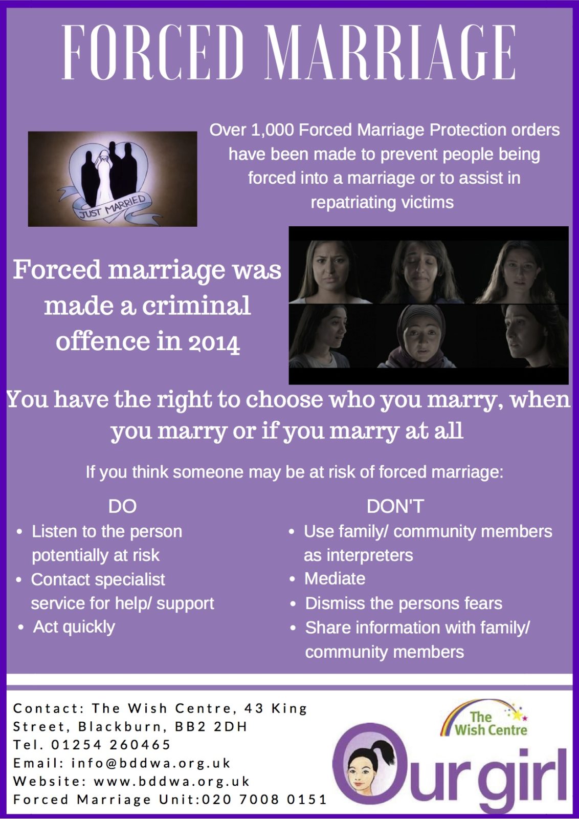 Forced Marriage Poster Our Girl Campaign